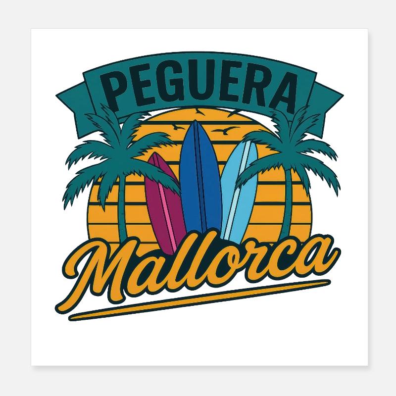 Peguera Mallorca - Poster 8" x 8" (20x20 cm) - white