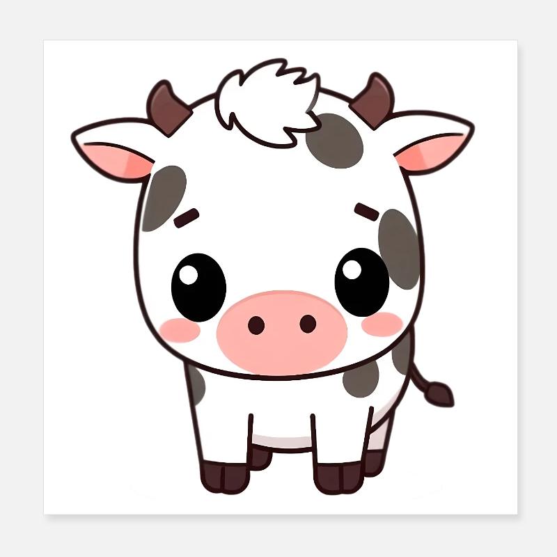 Vache mignonne Poster 20 x 20 cm