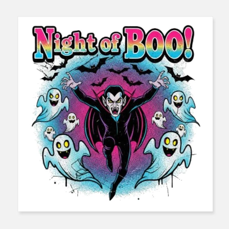 Boo Vampire Night Poster 20x20 cm