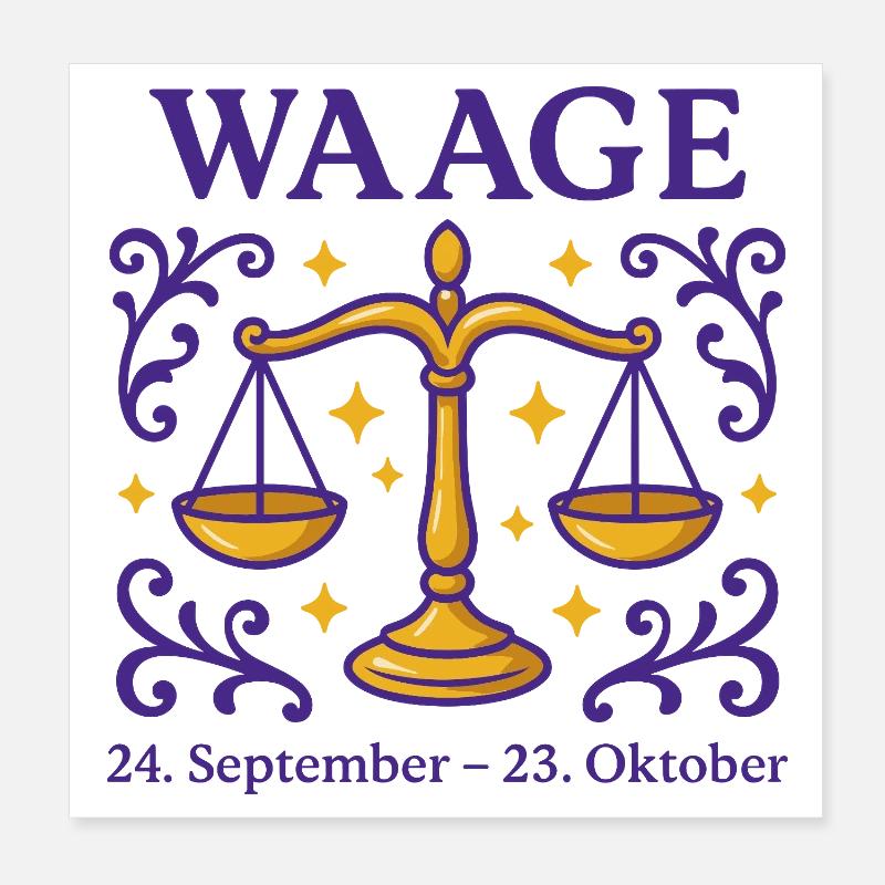 Sternzeichen Waage Poster 20x20 cm