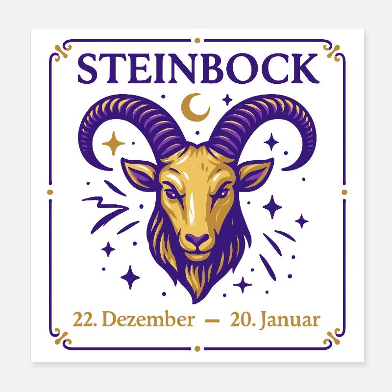 Sternzeichen Steinbock Poster 20x20 cm