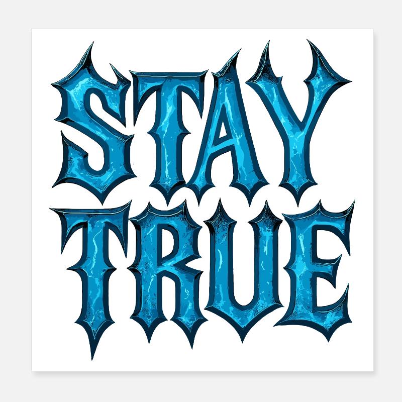 Stay True Design – Sei du selbst Statement - Poster 20x20 cm - Weiß