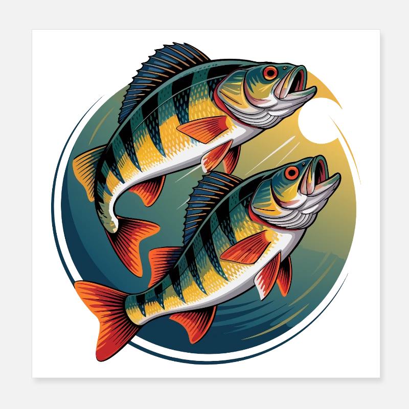 Two perch in a circle Poster 8" x 8" (20x20 cm)