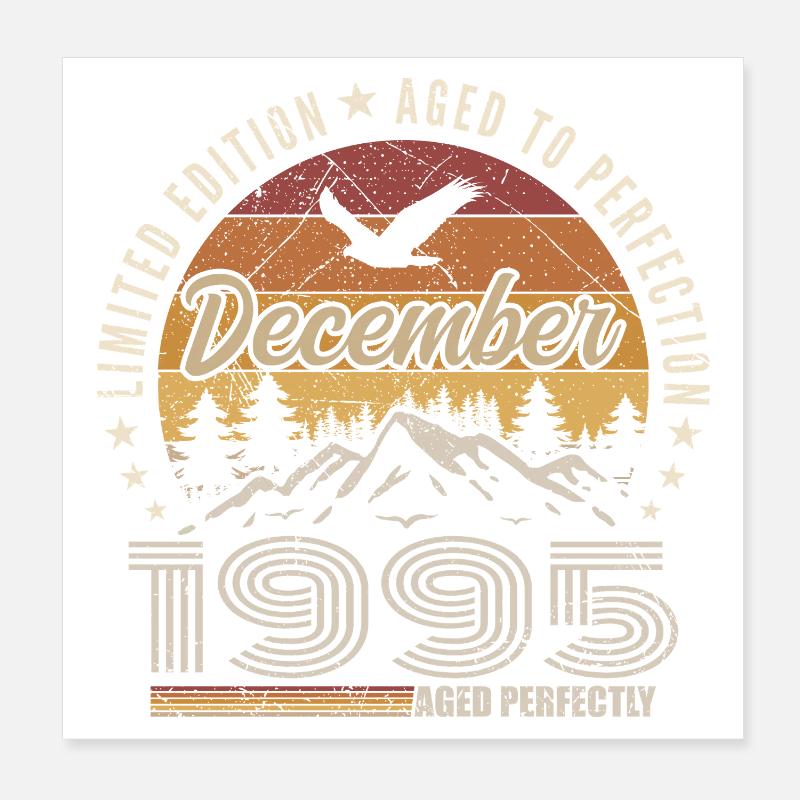 Décembre 1995 Édition Originale Cadeau décembre - Poster 20 x 20 cm - blanc