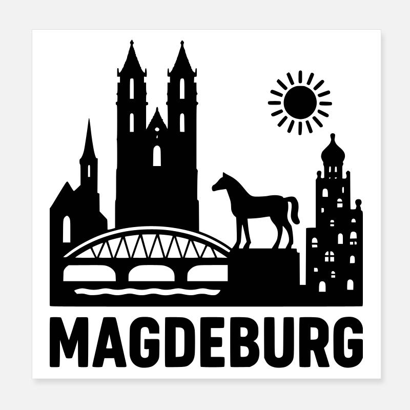 magdeburg silhouette Poster 20x20 cm