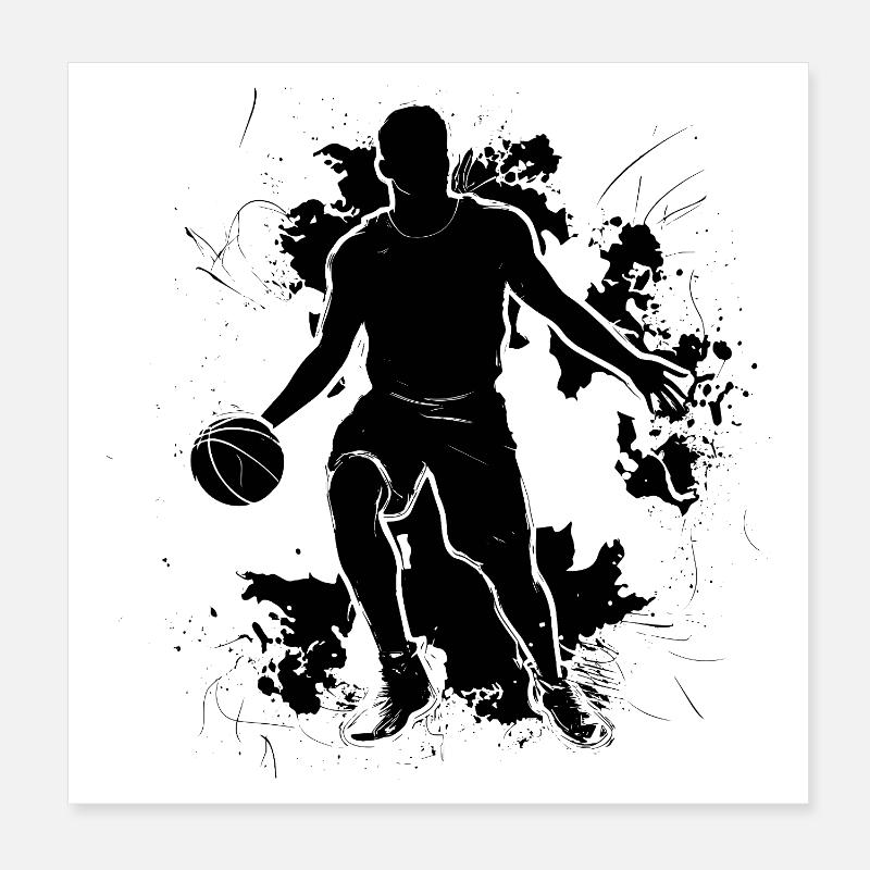 Basketball Player Sketch Poster 8" x 8" (20x20 cm)