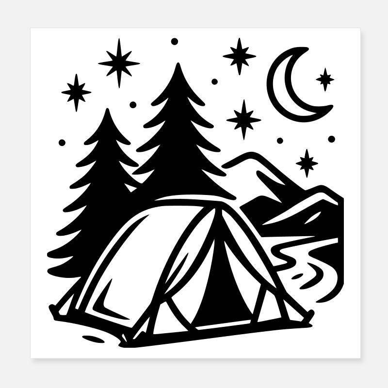 Wild camping Poster 8" x 8" (20x20 cm)