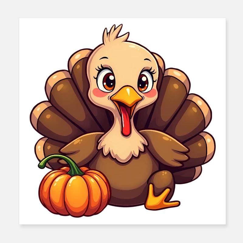 Bébé dinde de Thanksgiving Poster 20 x 20 cm