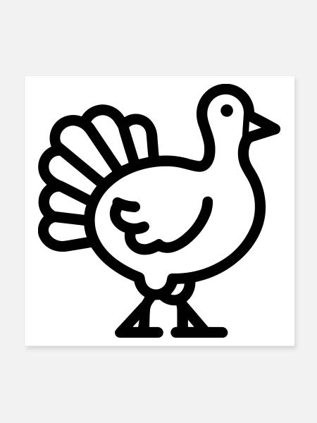 turkey - Poster 8" x 8" (20x20 cm) - white - Front