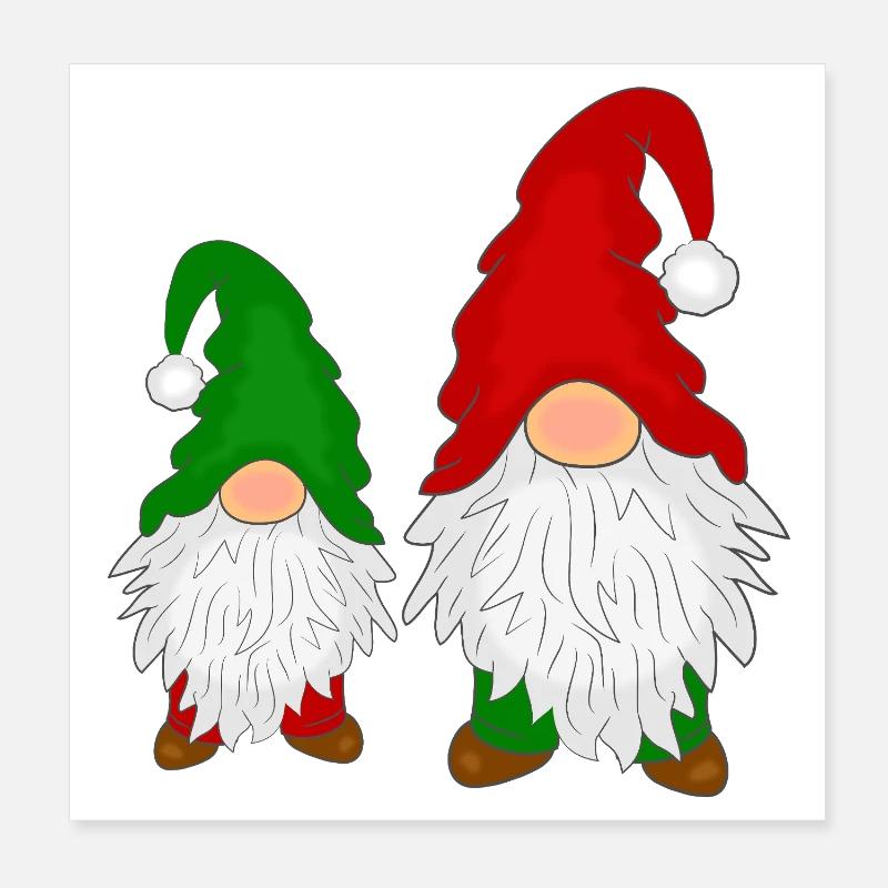 Drôles de gnomes Poster 20 x 20 cm