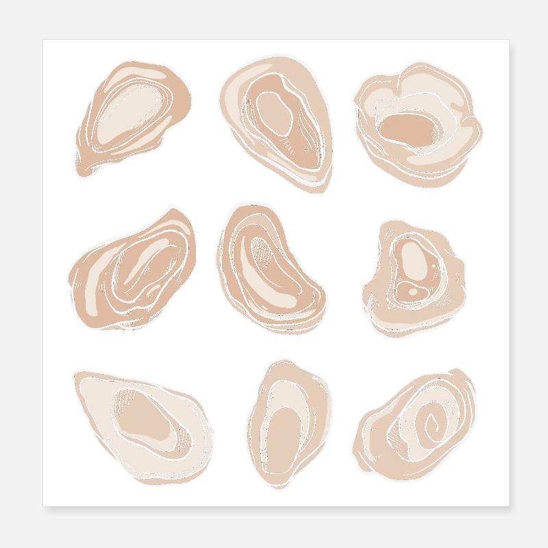 Oysters Poster 8" x 8" (20x20 cm)