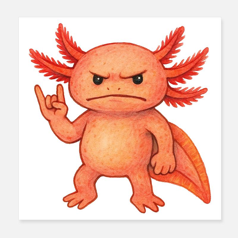 Braise pourpre axolotl Poster 20 x 20 cm
