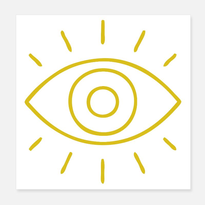 Golden Eye Glow Pattern Poster 8" x 8" (20x20 cm)