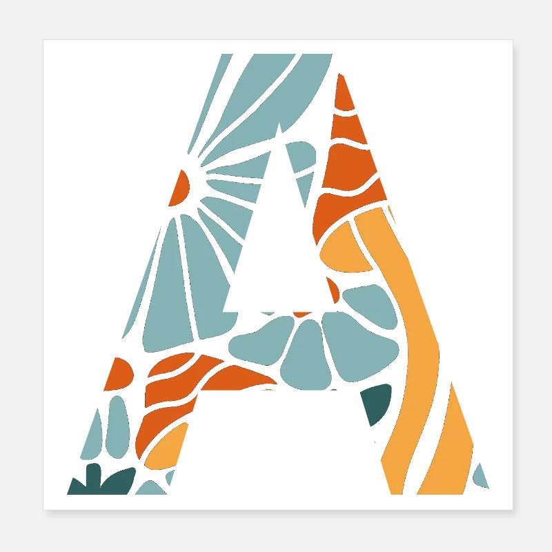 Groovy Blume Brief Geschenkidee Poster 20x20 cm