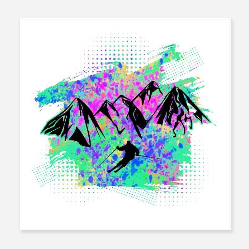 skifahren Poster 20x20 cm