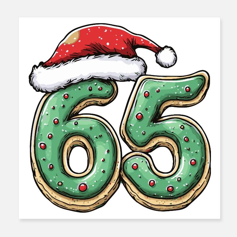 65 chiffres Cookie Noël Poster 20 x 20 cm