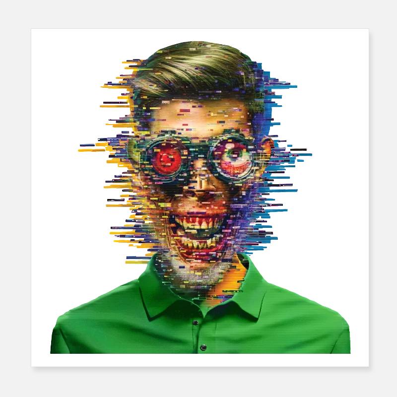 ICH BIN NUR EIN GLITCH – Geek & Science-Fiction Poster 20x20 cm