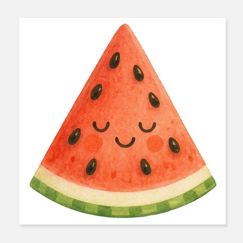 Watermelon Slice Smiling Poster 8" x 8" (20x20 cm)