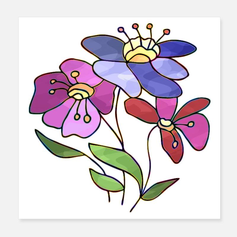 Fleur Poster 20 x 20 cm