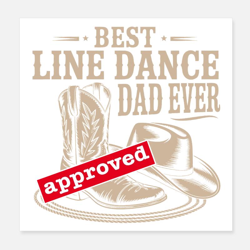 Bester Line Dance Dad Poster 20x20 cm