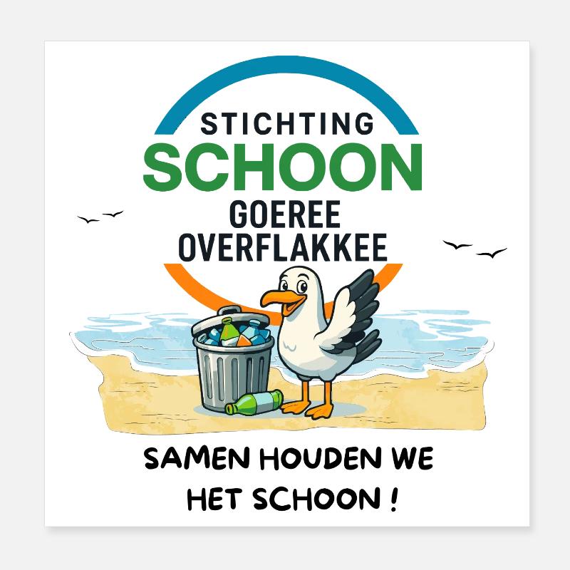Nettoyage de la litière Goeree Overflakkee Poster 20 x 20 cm