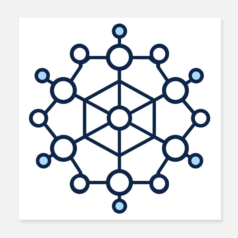 Geometric Node Network Poster 8" x 8" (20x20 cm)