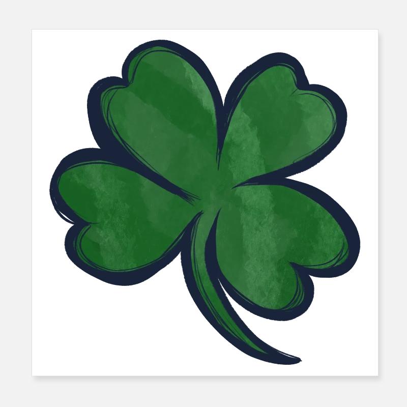 Imprimé trèfle en trèfle aquarelle Poster 20 x 20 cm