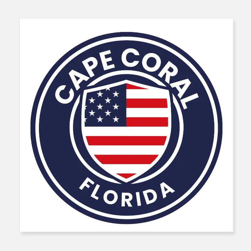 Blason du drapeau de Cape Coral en Floride Poster 20 x 20 cm