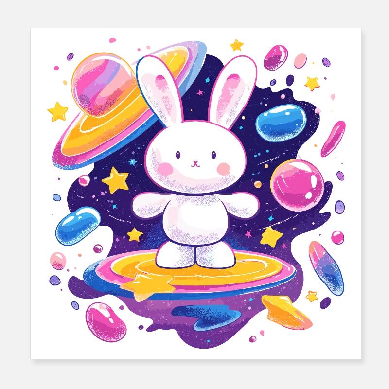 Lapin de l’Espace Impulsion du Royaume Stellaire Poster 20 x 20 cm