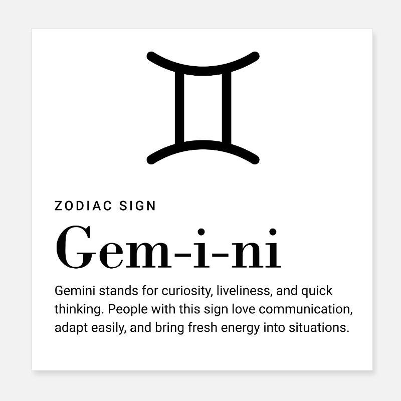 Gemini - Zodiac sign Poster 20x20 cm