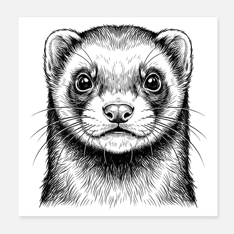 Frettchen Poster 20x20 cm