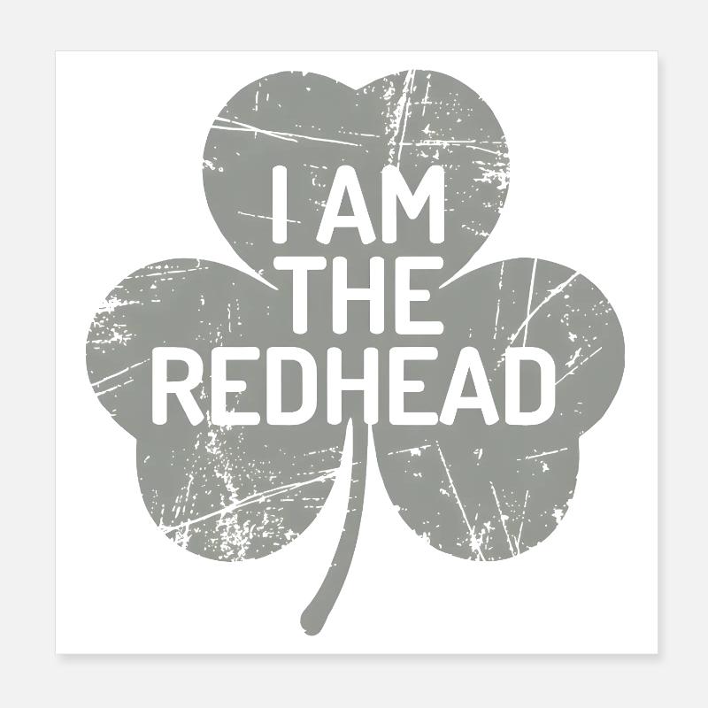 Ich bin der rothaarige Shamrock-Stolz Poster 20x20 cm