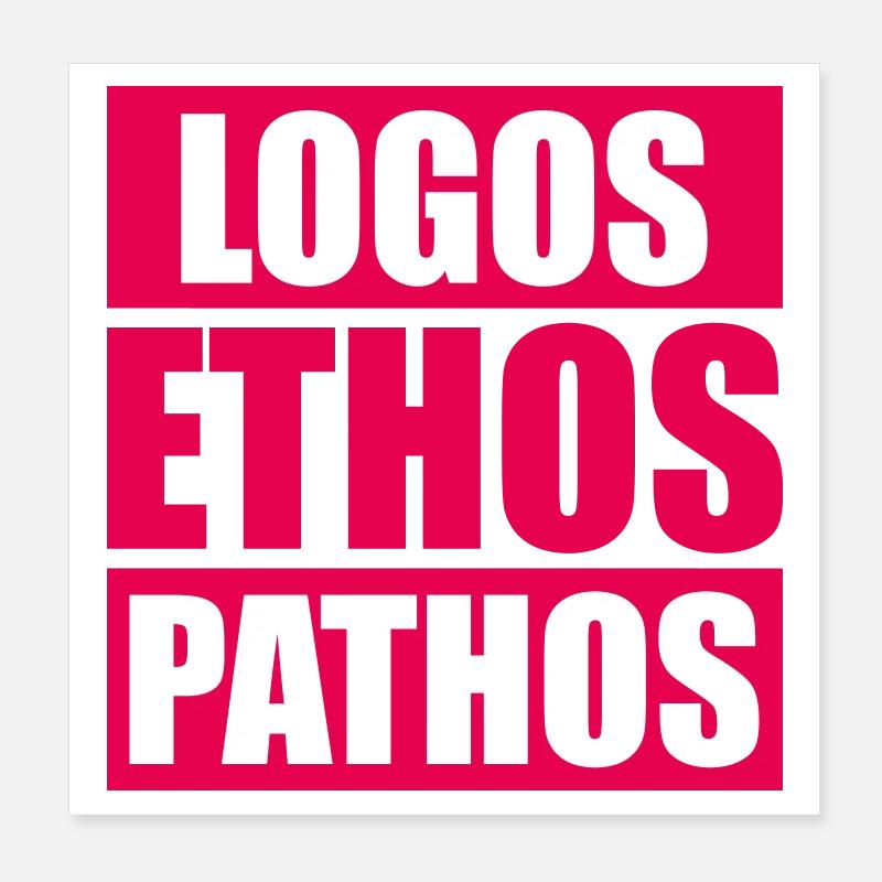 Logos Ethos Pathos Rhetorik Philosophie Student Poster 20x20 cm