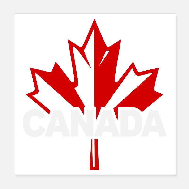 Red Maple Leaf Canada Logo Poster 8" x 8" (20x20 cm)