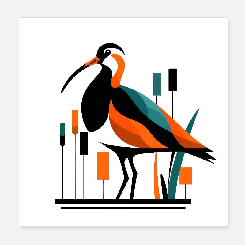 Großer Brachvogel Numenius arquata Poster 20x20 cm