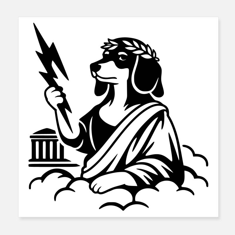 Lustiger Dackel Gott Griechisch Antike Witzig  Poster 20x20 cm