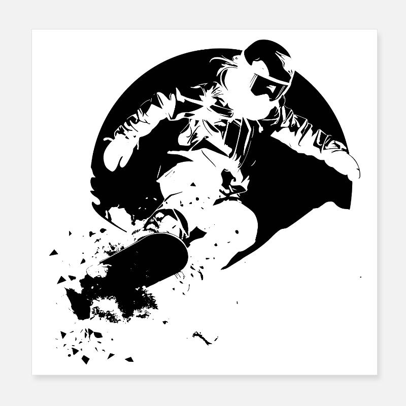 Snowboarders Poster 8" x 8" (20x20 cm)
