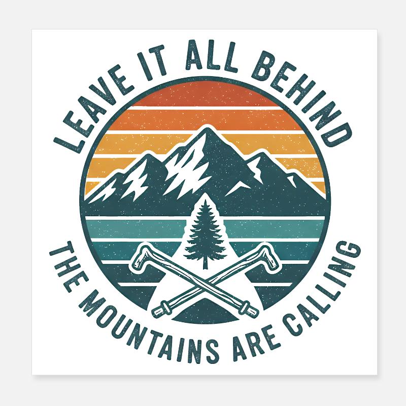 Mountains Are Calling Patch Poster 8" x 8" (20x20 cm)