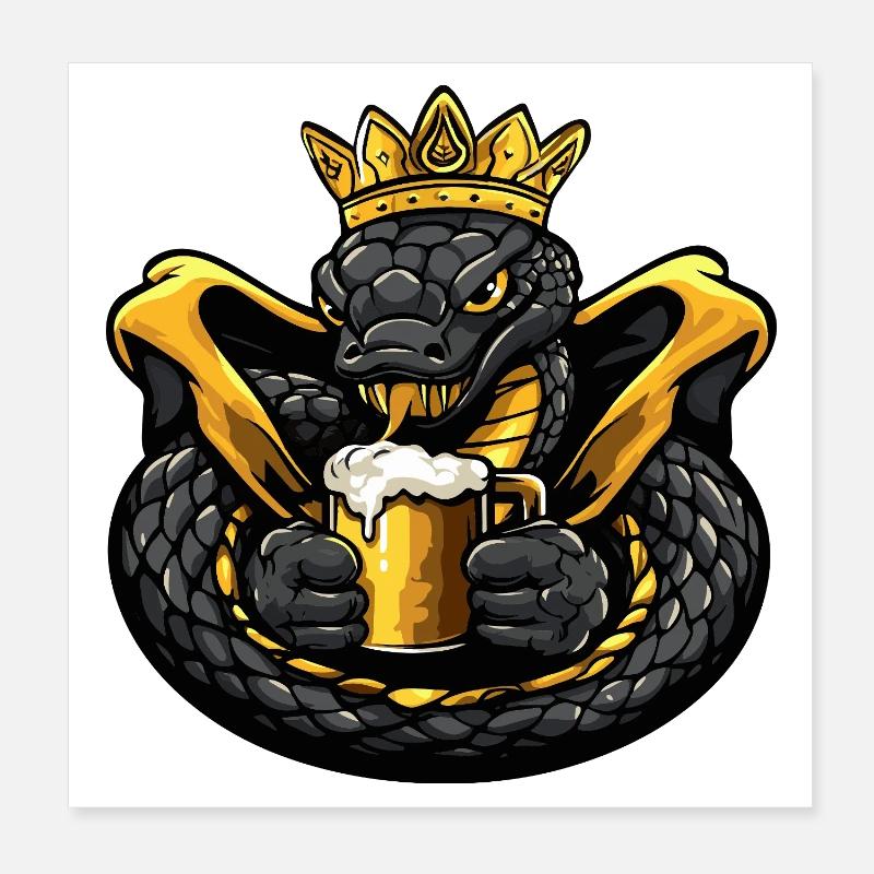 Roi de la bière Cobra Serpent Poster 20 x 20 cm