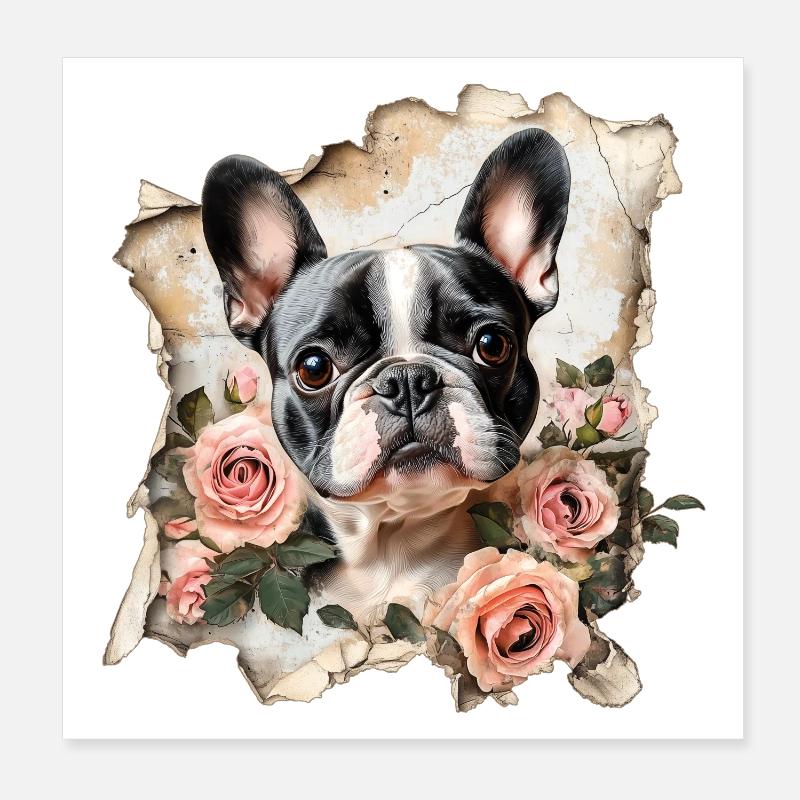 Bouledogue français Poster 20 x 20 cm