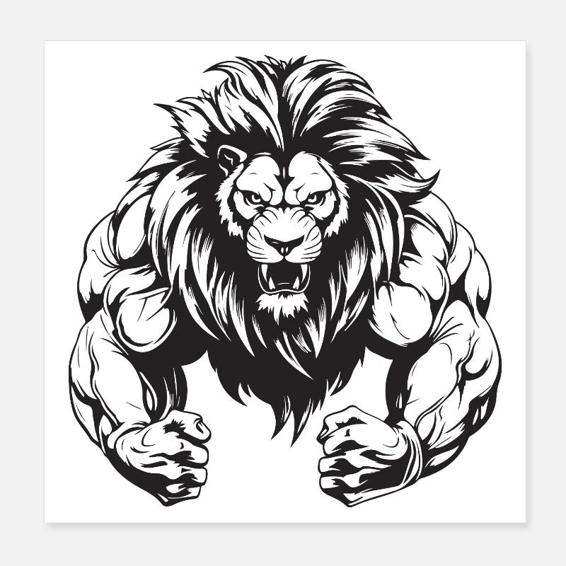 Leo Muscles Poster 8" x 8" (20x20 cm)