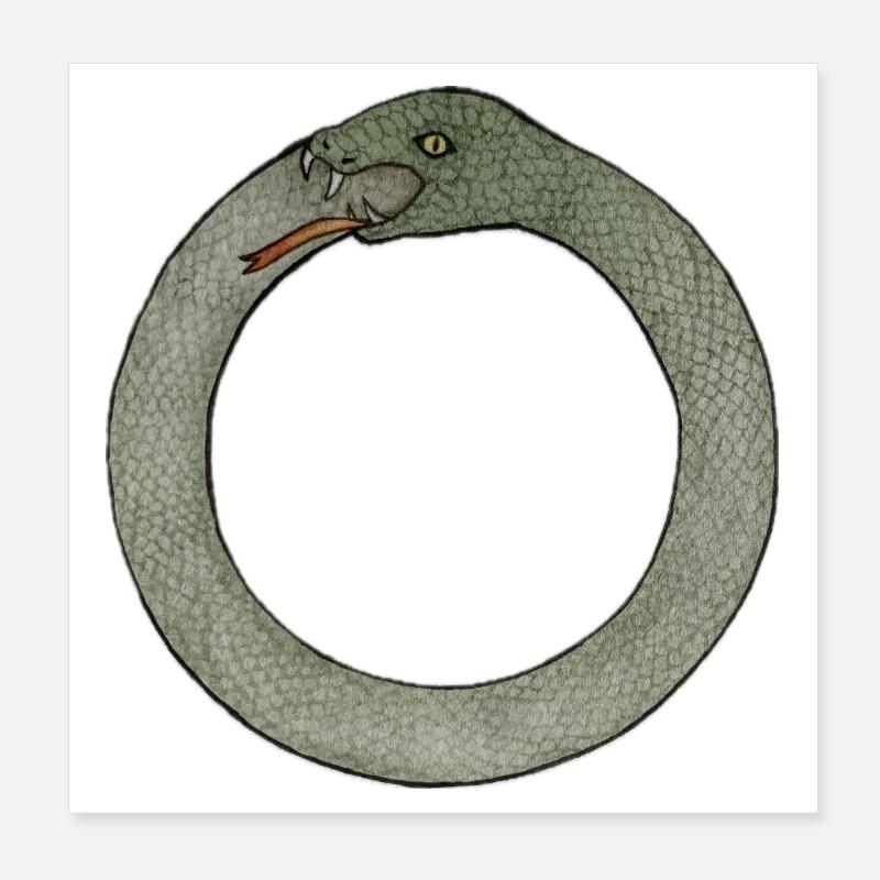 Emblème du Serpent enroulé Poster 20 x 20 cm