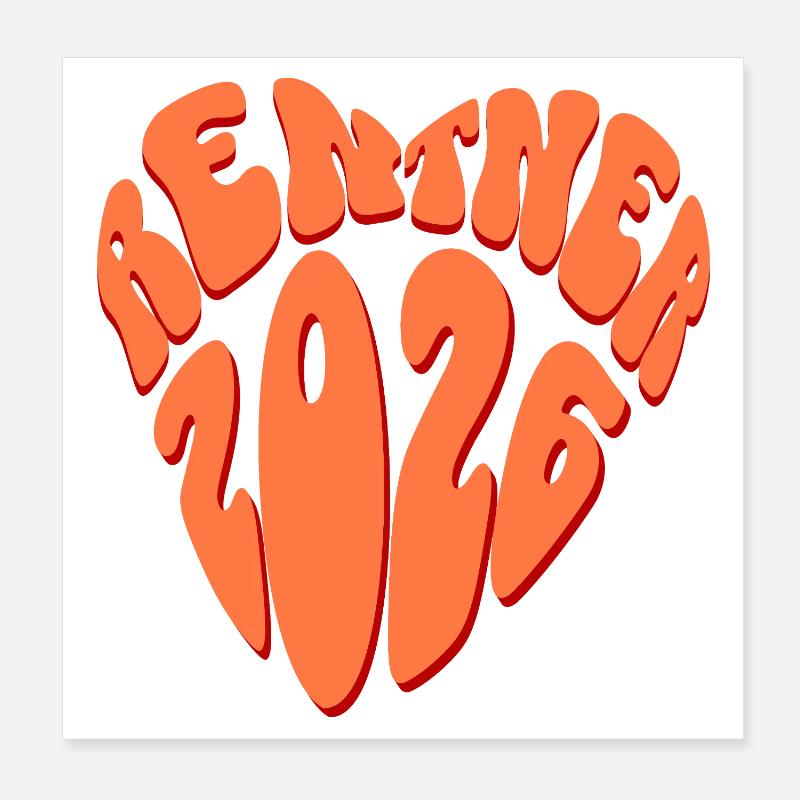 Rentner 2026 - Poster 20x20 cm - Weiß