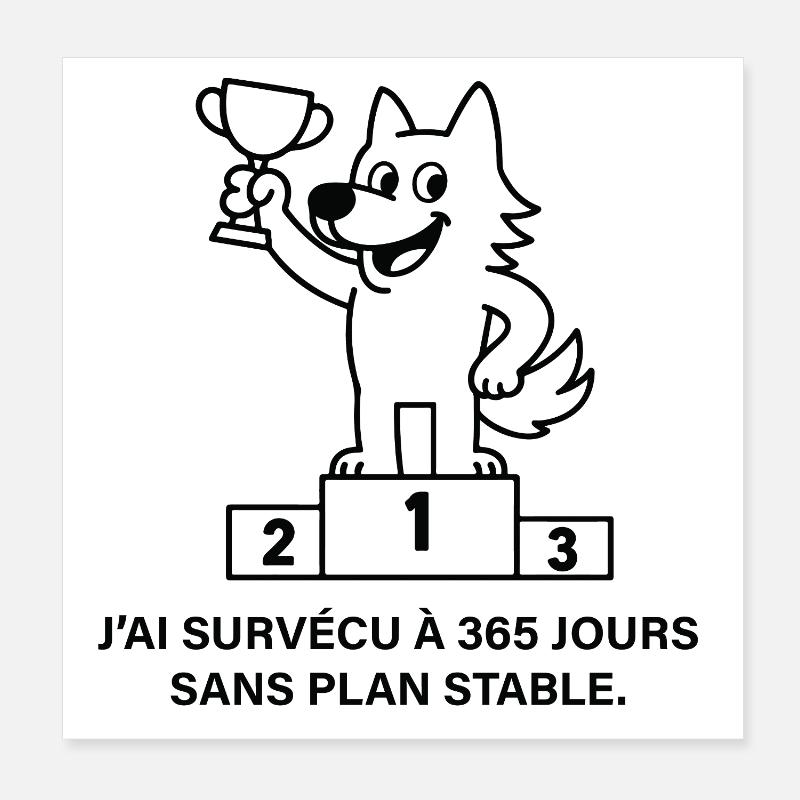 Loup vainqueur sans plan stable Poster 20 x 20 cm