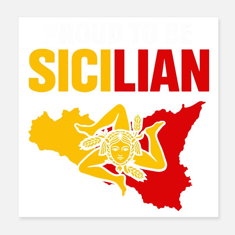 Siciliens de la fierté – Bloc de couleurs de la Sicile Poster 20 x 20 cm