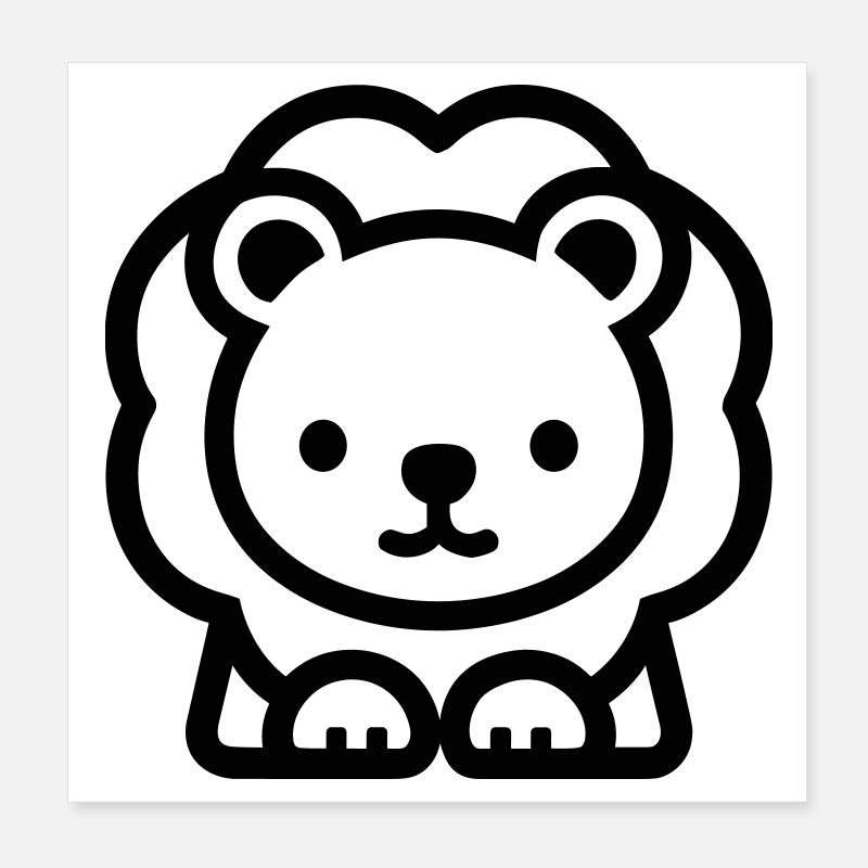 lion Poster 20 x 20 cm