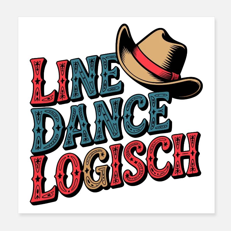 Line Dance Logisch Poster 20x20 cm