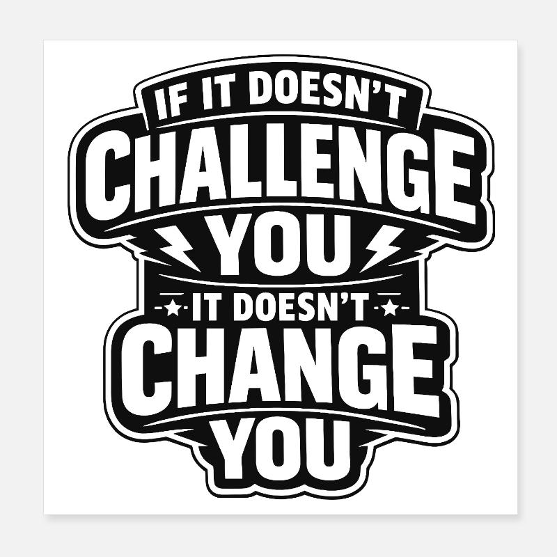 Motivation de la condition physique du Herausforderung Challenge Poster 20 x 20 cm