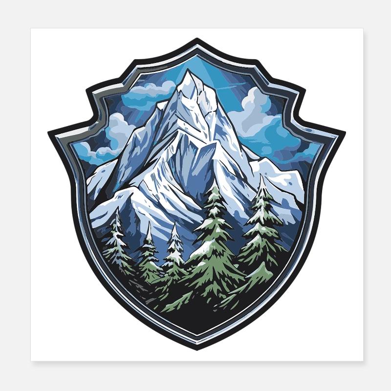 Berge Poster 20x20 cm
