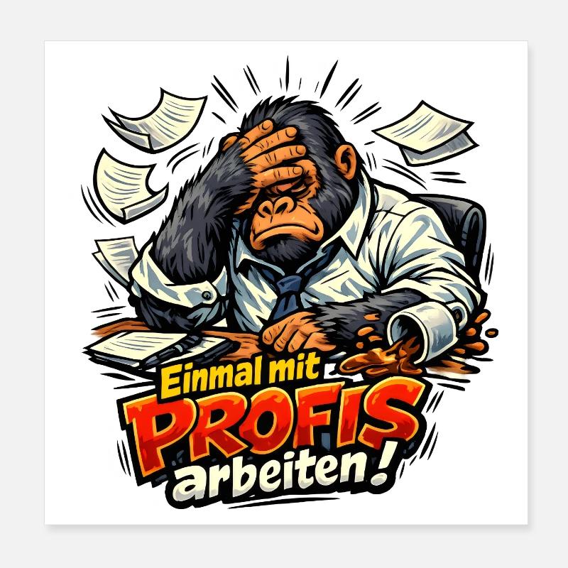 Einmal mit Profis arbeiten Poster 20x20 cm